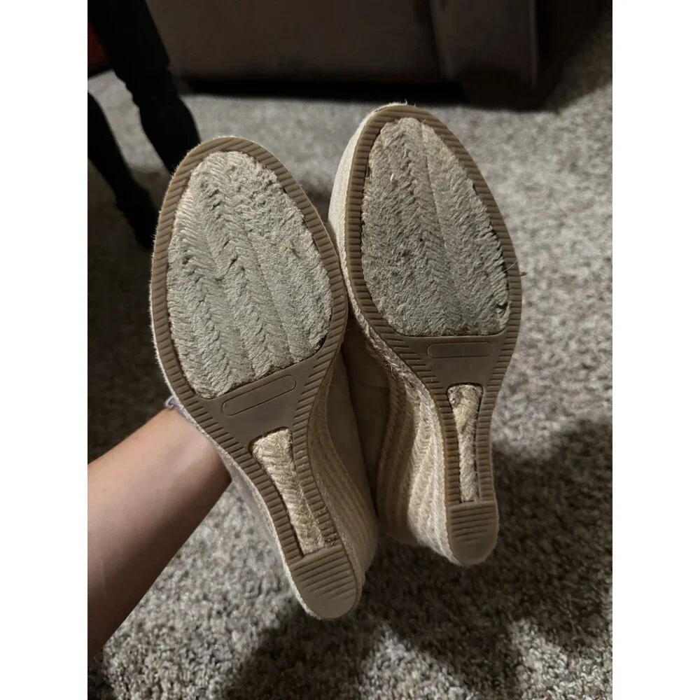 Charles by Charles David Tan Espadrille Wedge Pumps Faux Suede Women’s 8M
